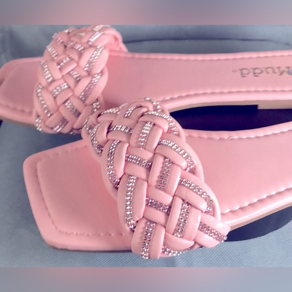 NWOB MUDD Pink With Diamond Woven Leather Squared Toe Slip On Size 8.5 - Picture 8 of 9